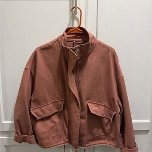 Dusty mauve pink canvas denim jacket